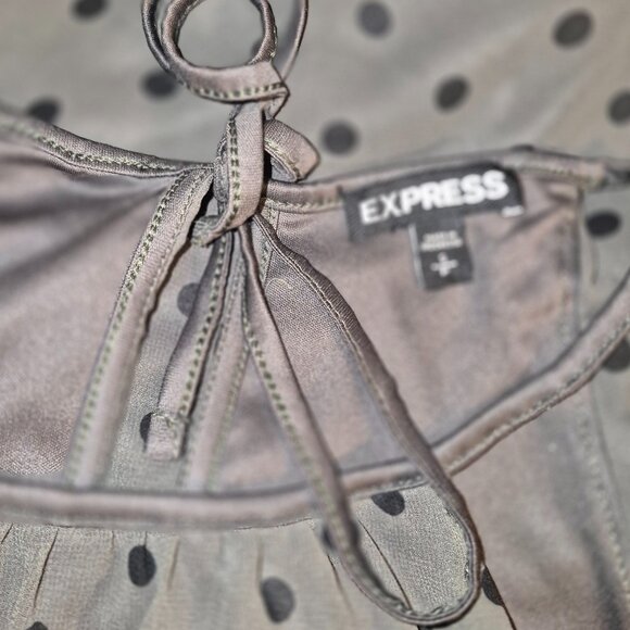 Express sleeveless top w/ keyhole back, Grey with black dots in size small - Picture 5 of 14